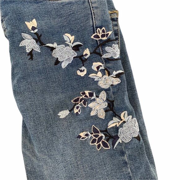 Topshop Moto Jamie Floral Embroidered Denim Jeans 26 - Picture 5 of 6